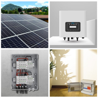 Kit 9 Pannelli Solari 410W + Inverter Monofase 3,6kW + Quadri DC/AC