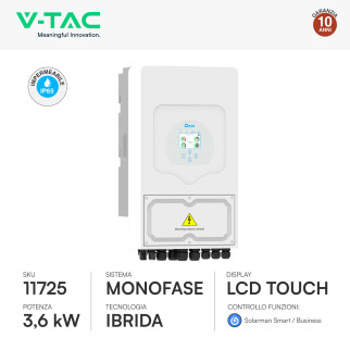 Inverter Ibrido 3.6kW Monofase IP65 Pannelli Solari V-Tac