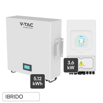 Kit Inverter 3,6kW Monofase LCD IP65 CEI 0-21 + Batteria