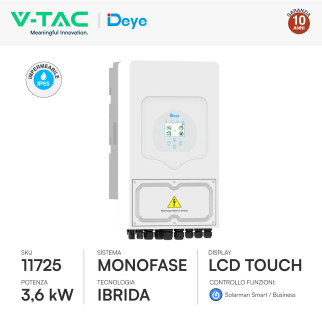Set 9 Pannelli Fotovoltaici + Inverter 3,6kW + Batteria 9,60kWh V-Tac