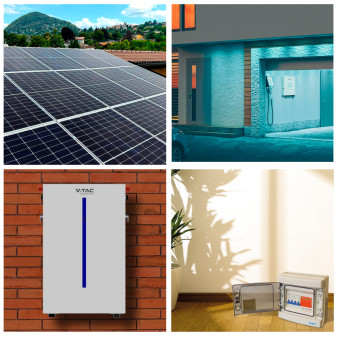 Kit 9 Pannelli Solari 410W + Inverter 3,6kW + Batteria + Quadro DC/AC