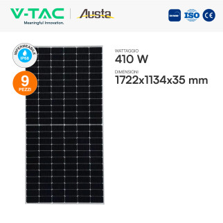 Kit 9 Pannelli Solari 410W + Inverter 3,6kW + Batteria + Quadri DC/AC