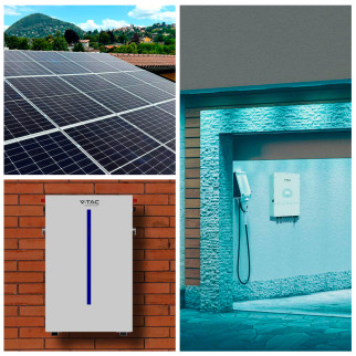 Kit 9 Pannelli Solari 410W + Inverter 3,6kW + Batteria + Quadri DC/AC