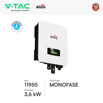 V-Tac Inverter Monofase Ibrido On-Grid / Off-Grid 3,6kW IP65 CEI 0-21