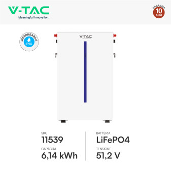 Set Inverter 5kW Monofase LCD + Batteria LiFePO4 IP65 V-Tac