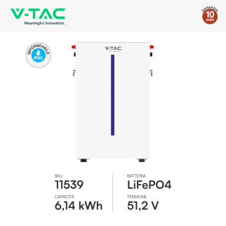 Set Inverter 5kW Monofase LCD + Batteria LiFePO4 IP65 V-Tac