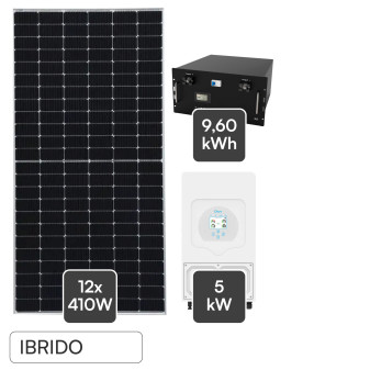 12 Pannelli Fotovoltaici 410W IP68 + Inverter + Batteria V-Tac