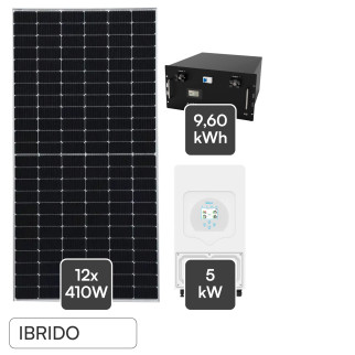 12 Pannelli Fotovoltaici 410W IP68 + Inverter + Batteria V-Tac
