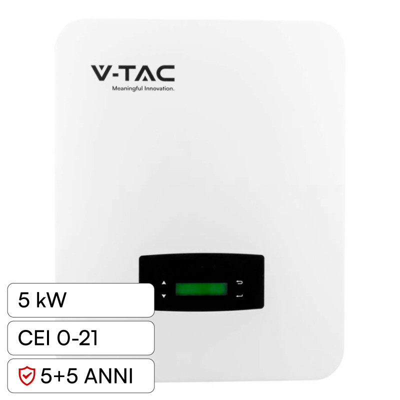 VT-6607105 Inverter Ibrido 5kW Monofase CEI 0-21 Pannelli Fotovoltaici V-Tac