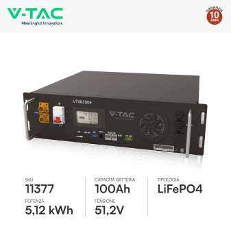 Set 12 Pannelli Solari 410W + Inverter 5kW + Batteria LiFePo4 V-Tac