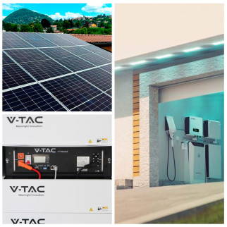 Set 12 Pannelli Solari 410W + Inverter 5kW + Batteria LiFePo4 V-Tac