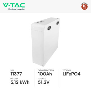 Set Inverter Monofase Ibrido 5kW + Batteria LiFePo4 5,12kWh V-Tac