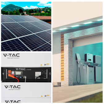 Set Inverter Monofase Ibrido 5kW + Batteria LiFePo4 5,12kWh V-Tac