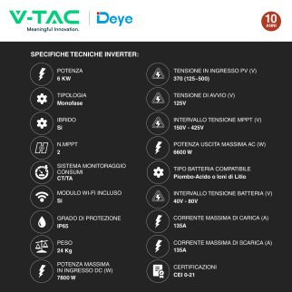 Set 15 Pannelli Solari 410W + Inverter 6kW LCD + Batteria