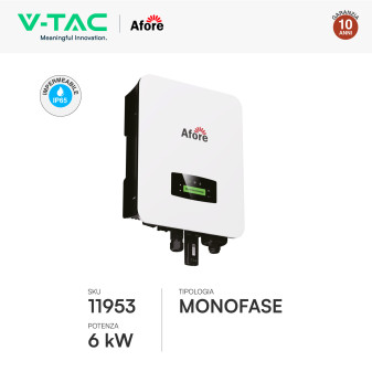 V-Tac Inverter Monofase Ibrido On-Grid / Off-Grid 6kW IP65 CEI 0-21