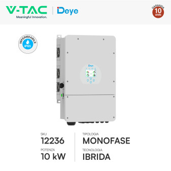 V-Tac Inverter Monofase Ibrido On-Grid / Off-Grid 10kW IP65