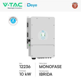 V-Tac Inverter Monofase Ibrido On-Grid / Off-Grid 10kW IP65