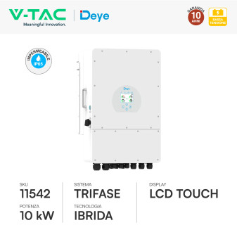 Inverter 10kW Trifase LCD IP65 Pannelli Fotovoltaici V-Tac
