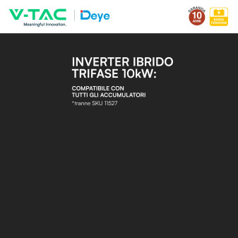 Inverter 10kW Trifase LCD IP65 Pannelli Fotovoltaici V-Tac