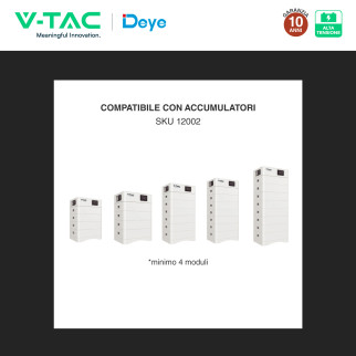 V-Tac Inverter Trifase Ibrido On-Grid / Off-Grid 15kW IP65 CEI 0-21