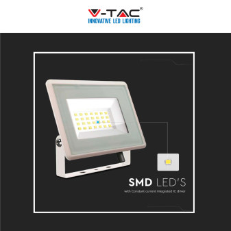 VT-4924 Faro LED Floodlight 20W SMD IP65 Colore Bianco V-Tac