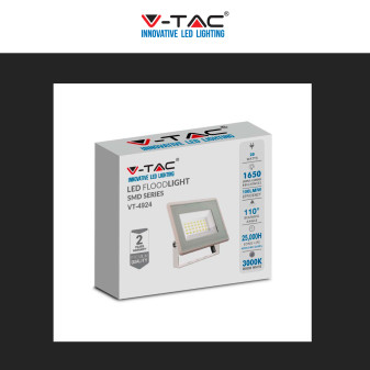 VT-4924 Faro LED Floodlight 20W SMD IP65 Colore Bianco V-Tac