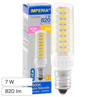 Imperia Lampadina LED E14 7W Tubolare SMD Trasparente