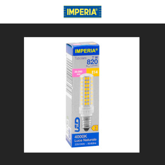 Imperia Lampadina LED E14 7W Tubolare SMD Trasparente