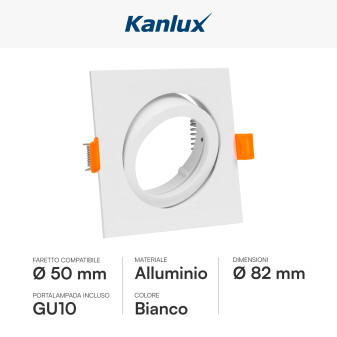 Kanlux DALLA DTL-W Portafaretto Orientabile con Portalampada