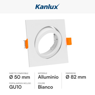 Kanlux DALLA DTL-W Portafaretto Orientabile con Portalampada