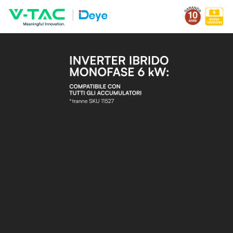 Inverter 6kW Trifase LCD IP65 Pannelli Fotovoltaici V-Tac