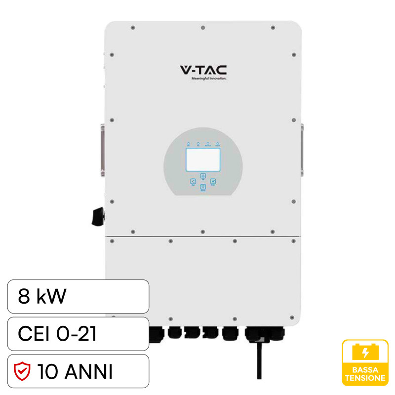Inverter Ibrido 8kW Trifase CEI 0-21 Pannelli Fotovoltaici V-Tac