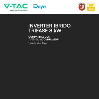 Inverter Ibrido 8kW Trifase CEI 0-21 Pannelli Fotovoltaici V-Tac