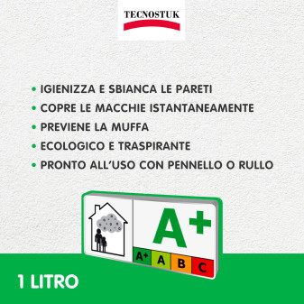 Tecnostuk Muffa K.O. Fondo Antimuffa Termoisolante Igienizzante Bianco