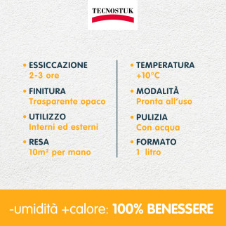 Tecnostuk Kalorfix Fissativo Acrilico Termico per Interni ed Esterni