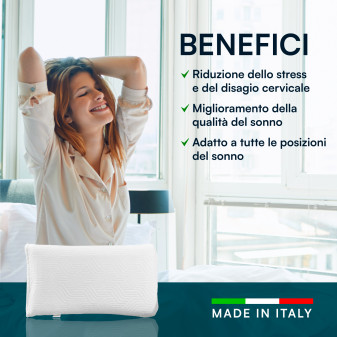 Cuscino Memory Foam Ergonomico Ipoallergenico 40x70x11cm