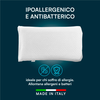 Cuscino Memory Foam Ergonomico Ipoallergenico 40x70x11cm