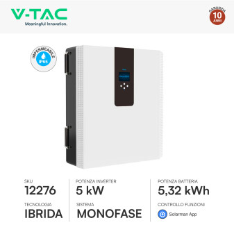 V-Tac Deye Sistema All-In-One Inverter 5kW Accumulo 5,32kWh