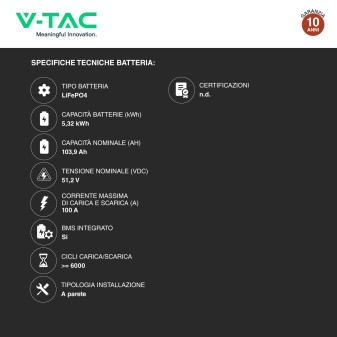 V-Tac Deye Sistema All-In-One Inverter 5kW Accumulo 5,32kWh