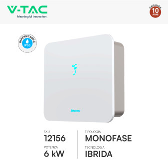 V-Tac Inverter Monofase Ibrido On-Grid / Off-Grid 6kW IP65
