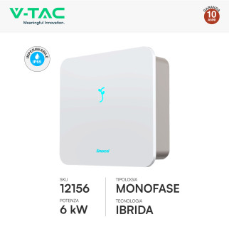 V-Tac Inverter Monofase Ibrido On-Grid / Off-Grid 6kW IP65