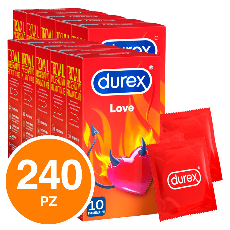 Preservativi Durex Love con Forma Easy-On 240 Profilattici