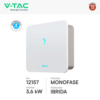 V-Tac Inverter Monofase Ibrido On-Grid / Off-Grid 3,6kW IP65