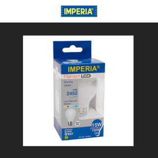 Imperia Lampadina Goccia A60 Filament Vetro Bianca 15W