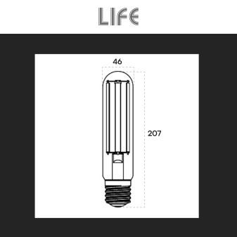 Lampadina LED E40 38W Tubolare T46 Filament IP65 in Vetro Life