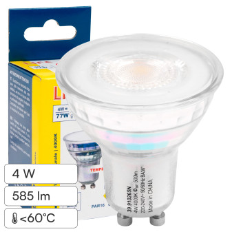 Life Faretto LED PAR16 GU10 4W SMD in Vetro per Alte Temperature