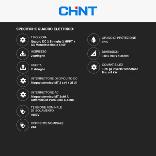 Kit 9 Pannelli Solari 410W + Inverter 3,6kW + Quadro DC/AC