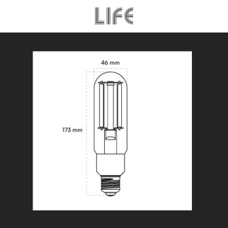 Life Lampadina LED E27 18W Tubolare T46 Filament IP65
