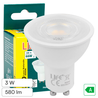 Life Lampadina LED GU10 3W Faretto PAR16 SMD 193 lm/W