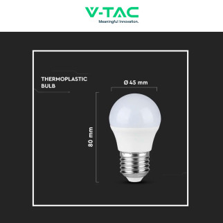 VT-2176 Super Saver Pack 3 Lampadine LED E27 G45 4,5W V-Tac